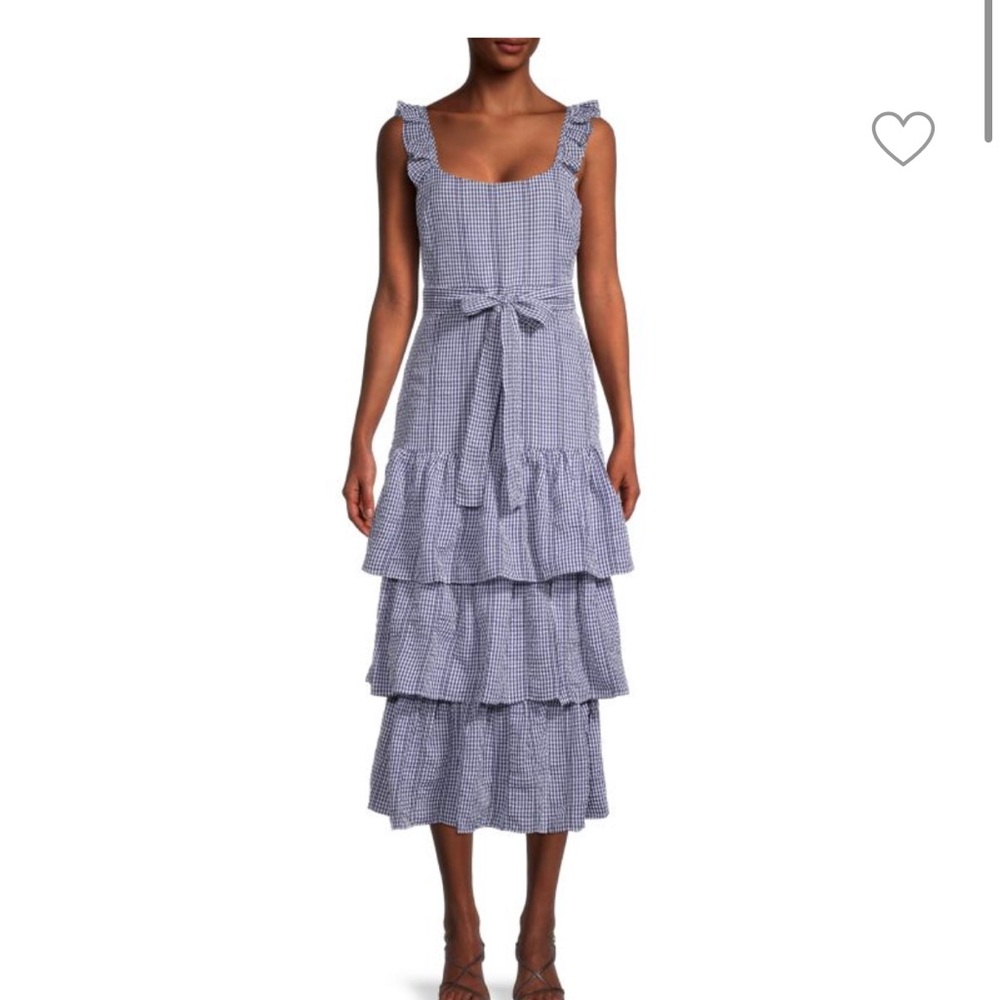 Charlotte Gingham Tiered Midi Dress